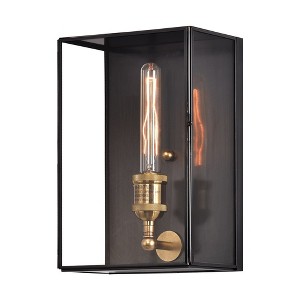 C Cattleya 1-Light Brass Outdoor Wall Light Fixture with Dark Bronze Finsh,12in - 1 of 4