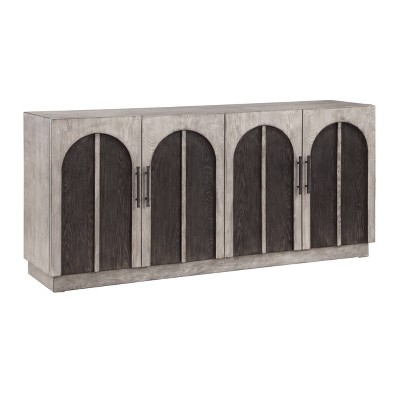 Treasure Trove Accents 4 Door Credenza Edgecomb: Cathedral Design, Metal Hardware, Cord Management