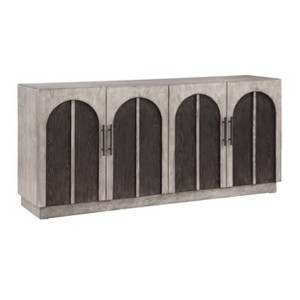 Treasure Trove Accents 4 Door Credenza Edgecomb: Cathedral Design, Metal Hardware, Cord Management - 1 of 4