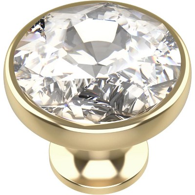 attop 10 Pack Clear Crystal with Gold Base Cabinet Knobs