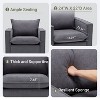 34 Wide Swivel Accent Chair, Upholstered Armchair with Plump Back Pillow for Living Room, Bedroom, Reading Corner, or Lounge Area - Beige - 3 of 4