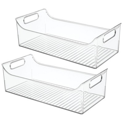 Mdesign Wide Plastic Kitchen Pantry Cabinet Food Storage Bin, 2 Pack ...