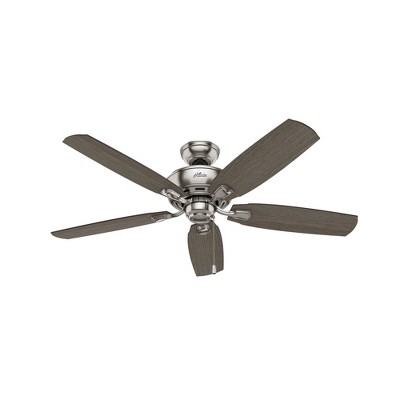 Hunter Fans 52" Amberlin Lighted Ceiling Fan Brushed Nickel Greyed Walnut Blades