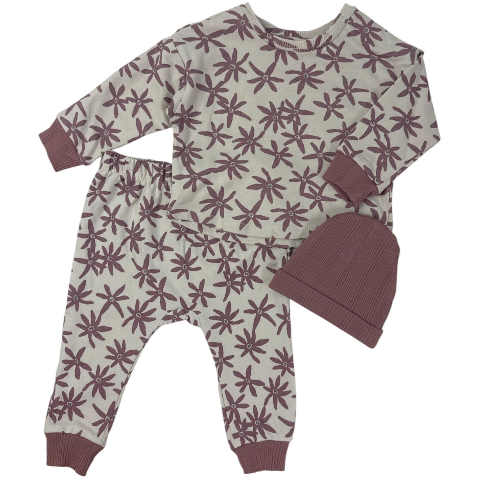 Studio 3 Baby/Infant Girls' 3-Piece Long Sleeve Top, Pant and Hat Set