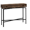 NicBex Narrow Console Table with Large Storage Drawer,Minimalist Entryway Table with Round Black Metal Pulls,Modern Couch Table for Living Room,Brown - 2 of 4
