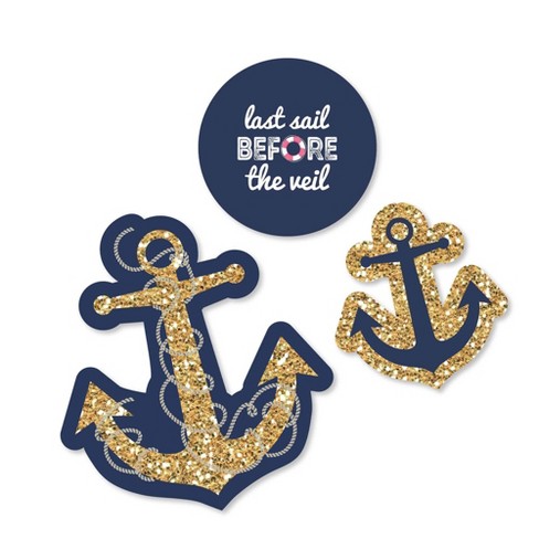 Big Dot Of Happiness Last Sail Before The Veil - Diy Shaped Nautical Bridal  Shower And Bachelorette Party Cut-outs - 24 Count : Target