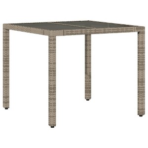 vidaXL Garden Table Black PE Rattan 35.4 x 35.4 in Sturdy Garden Table - 1 of 4