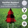 Big Dot of Happiness Holiday Plaid Trees - Outdoor Lawn Sign Decorations with Stakes - Buffalo Plaid Christmas Party Yard Display - 3 Pieces - 3 of 4