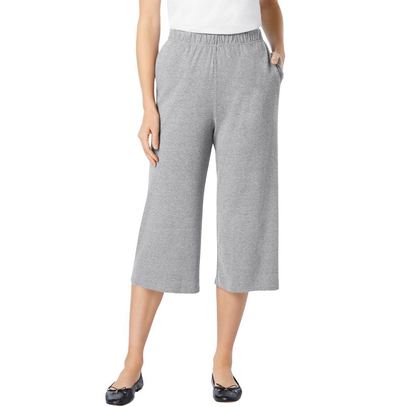 Woman Within Women's Plus Size 7-Day Knit Culotte, 1 of 2
