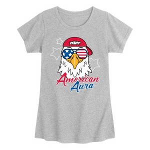 Girls' - Instant Message - American Aura Eagle Fitted Short Sleeve Graphic T-Shirt - 1 of 4