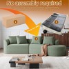 112-Inch khaki Chenille 4-Seater Extra Deep Wide Seat Curved Cloud Couch with 4 Throw Pillows, Combination Sofa Couch for Living Room - 4 of 4