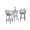 Ridstar 3-Piece Outdoor Patio Bar Table and Chairs Set with Swivel Bar Chairs and Round Bar Table For Garden Patio-Blue - 2 of 4