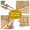 LuxenHome Natural Unfinished Wood Log Cabin Porch Swing with Chains Brown - 3 of 4
