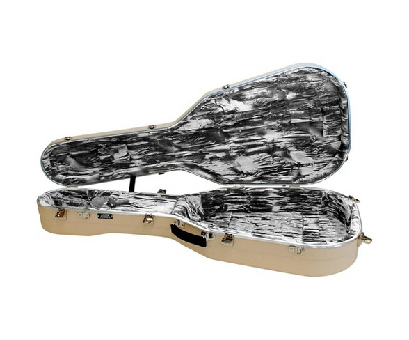 Hiscox Cases Lifelflite Artist Acoustic Guitar Case - Ivory Shell/Silver Interior