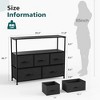 Lyngins Fabric Dresser with 5 Drawers,Bedroom Dressers with 2 Open Shelves & Steel Frame,Chests of Drawers for Bedroom,Closet,Living Room - 3 of 4