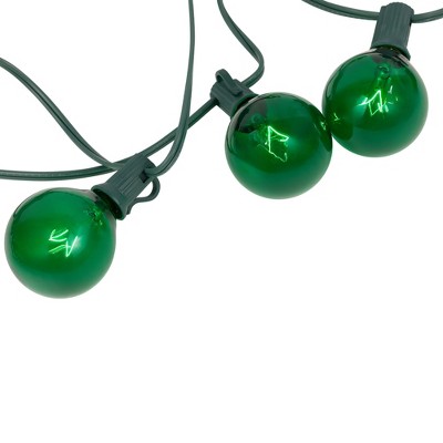 Green Globe Incandescent Christmas Patio Lights, 9ft Wire