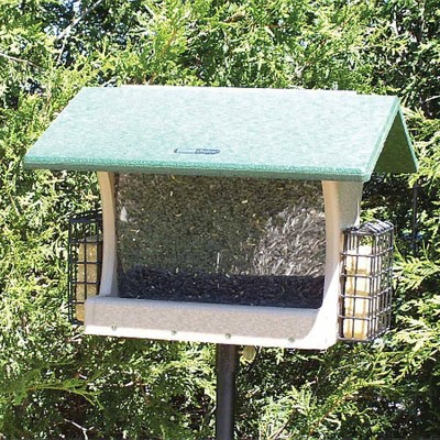 Birds Choice 7qt 2-Sided Hopper with Suet Baskets Bird Feeder