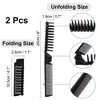 Unique Bargains Fishbone Shape Coarse Fine Teeth 2 Way Foldable Hairdressing Comb Black 2 Pcs - 2 of 4