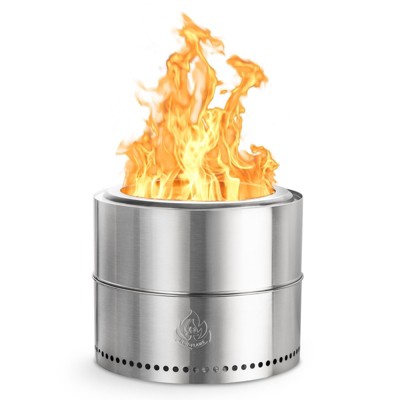 R.W. Flame 19-Inch Outdoor Fire Pit – Smokeless， Stainless Steel Portable Fire Pit for Camping, Patio, and Outdoor Use – Wood or  Burning Bonfire