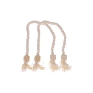 Unique Bargains Round Wooden Ball Magnetic Buckle Curtain Strap Cotton Linen Magnet Wood 2 Pcs - 1 of 4