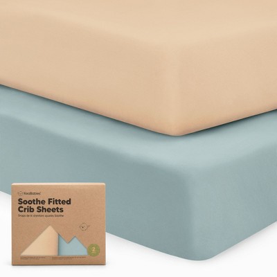 KeaBabies 2pk Soothe Fitted Crib Sheets Neutral, Organic Baby Crib Sheets, Fits Standard Nursery Baby Mattress
