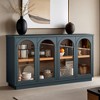 Leovsnove Storage Cabinet with 4 Door Glass Doors, Arched Cabinet with Adjustable Shelves for Living Room - 2 of 4