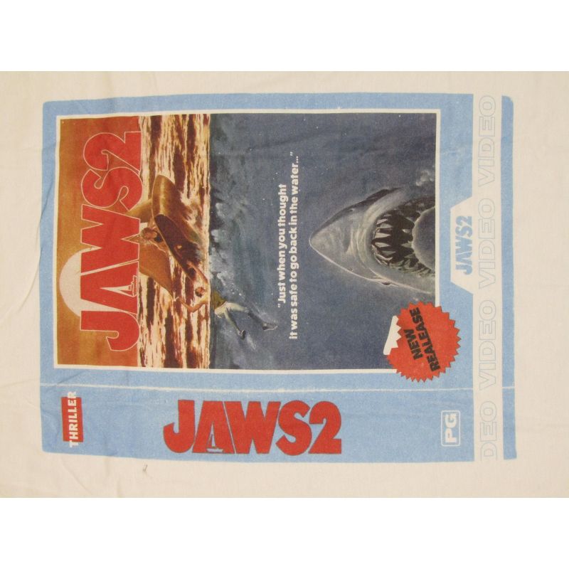 Jaws 2 Horror Movie Cover White Graphic Tee Shirt, 2 of 3
