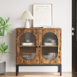 COZONY 32" Buffet Cabinet with Glass or Rattan Doors, Adjustable Shelves, Modern Accent Sideboard Console for Living Room, Dining Room, Hallway - 1 of 4