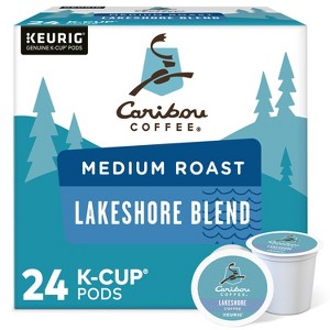 Caribou Coffee Lakeshore Blend Keurig K-Cup Coffee Pods - Medium Roast - 24ct - 1 of 4