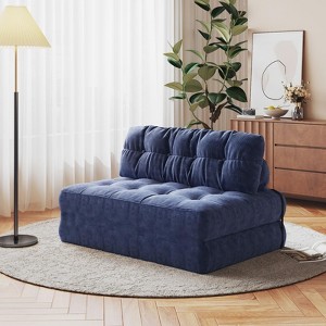 Folding Sofa Bed, Futon Sofa Bed, Floor Folding Couch for Living Room, Convertible Sleeper Chair with Pillow Foldable Mattress Back Support - 1 of 4