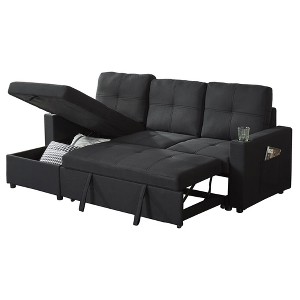 Pull Out Sleeper Sofa,L-Shaped Reversible Sleeper Sectional Sofa Bed with Storage Chaise for Living Room - 1 of 4