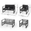 Christopher Knight Home Eclipse Outdoor Aluminum 4 Seater Chat Set with Fire Pit, Black/Dark Gray - 3 of 4