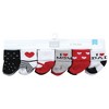 Hudson Baby Infant Girls Cotton Rich Newborn and Terry Socks, Mom and Dad Girls Red Black - 2 of 4