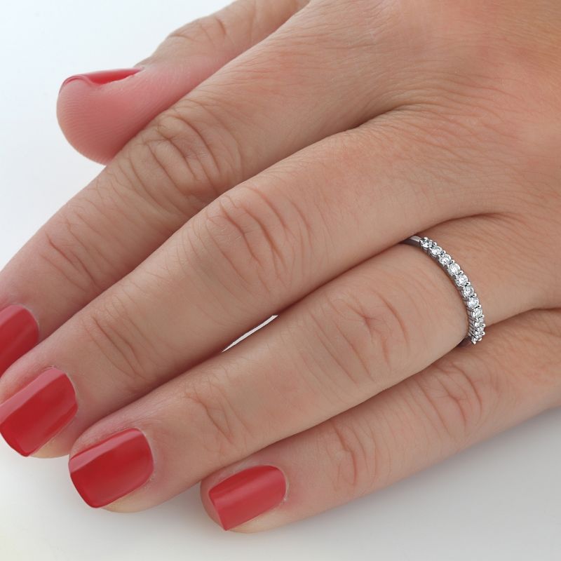 Pompeii3 1/4ct Diamond Wedding Ring 14K White Gold, 3 of 6
