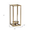HomeRoots 13" Gold And Clear Metal And Glass Tabletop Candle Holder - 3 of 4