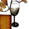 Metal Wine Wall Decor with Floral Detailing - Olivia & May: Iron Art for Kitchen, Sawtooth Back - 2 of 4