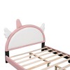Bellemave Cute Full size Upholstered Bed With Unicorn Shape Headboard,Full Size Platform Bed with Headboard and Footboard,Pink - 3 of 4