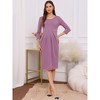 INSPIRE CHIC Women's Maternity Crew Neck 3/4 Sleeves Office Back Zipper Work Pregnancy Dresses - 3 of 4
