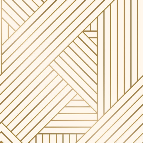 Kitico Gold Striped Hexagon Wallpaper Peel and Stick Wallpaper