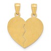 Black Bow Jewelry 14k Yellow Gold Best Friends Heart and Flowers Set of 2 Pendants, 18mm - 3 of 4