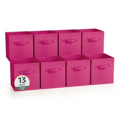 Sorbus 13 Inch 8 Pack Sturdy Collapsible Fabric Storage Cubes with Handle - for Organizing Clothes, Toys, Books, Shelves & more