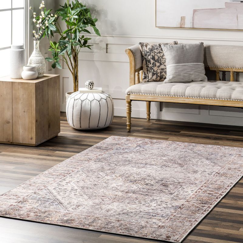 Kirsty Traditional Distressed Cotton Area Rug, 3 of 11