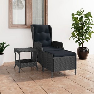 vidaXL 2 Piece Patio Lounge Set with Cushions Poly Rattan Dark Gray - 1 of 4