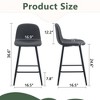 SKRAN Techno-Fabric Bar Chair Set - Two Pieces With Round Backrest, Black Metal Legs, Stable Comfort For Placement In Bars Living Rooms - 3 of 4