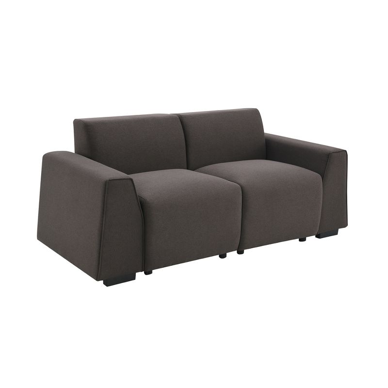 71" Modern Linen Fabric Sofa, Exquisite Wide Armrest Loveseat - ModernLuxe, 2 of 14