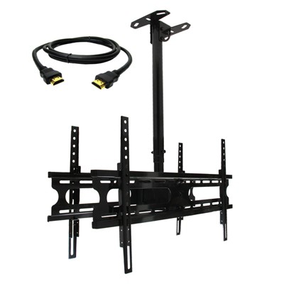 Tilt & Swivel Double Ceiling Mount for 37-70 in. Plasma-LCD-LED TV with HDMI Cable