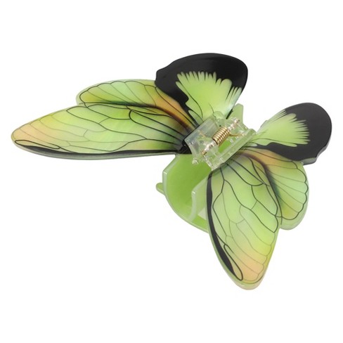 Unique Bargains Women's Butterfly Hair Clips 4.13"x3.58"x1.57" Green Black 1 Pc - image 1 of 3