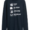 Men's - Instant Message - Eat Sleep Anime Repeat Long Sleeve Graphic T-Shirt - 2 of 4