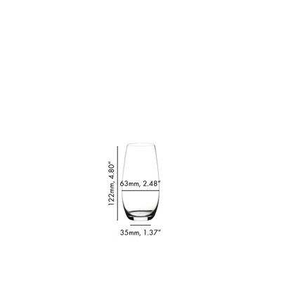Clear Glass Stemless Champagne Tumblers Set of 2