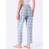 Womens Cotton Plaid Pajama Bottoms Elastic Waist with Pocket Long Sleepwear Lounge Pants - 4 of 4